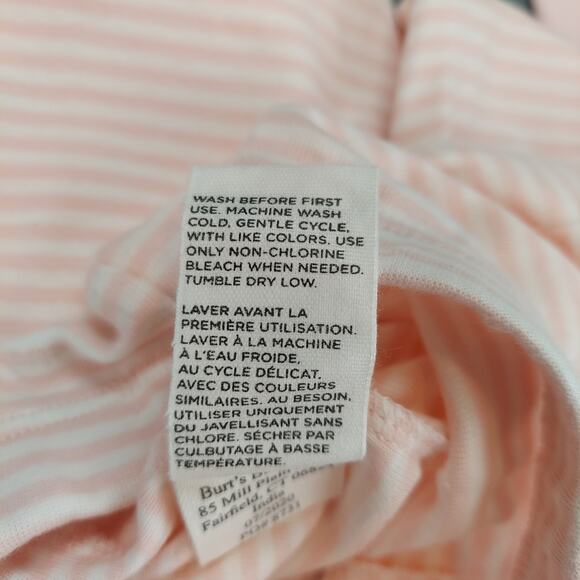 Burt's Bees Organic Cotton Footless Baby Pants 2 Pack Pink & Stripes 6-9M - Picture 5 of 8